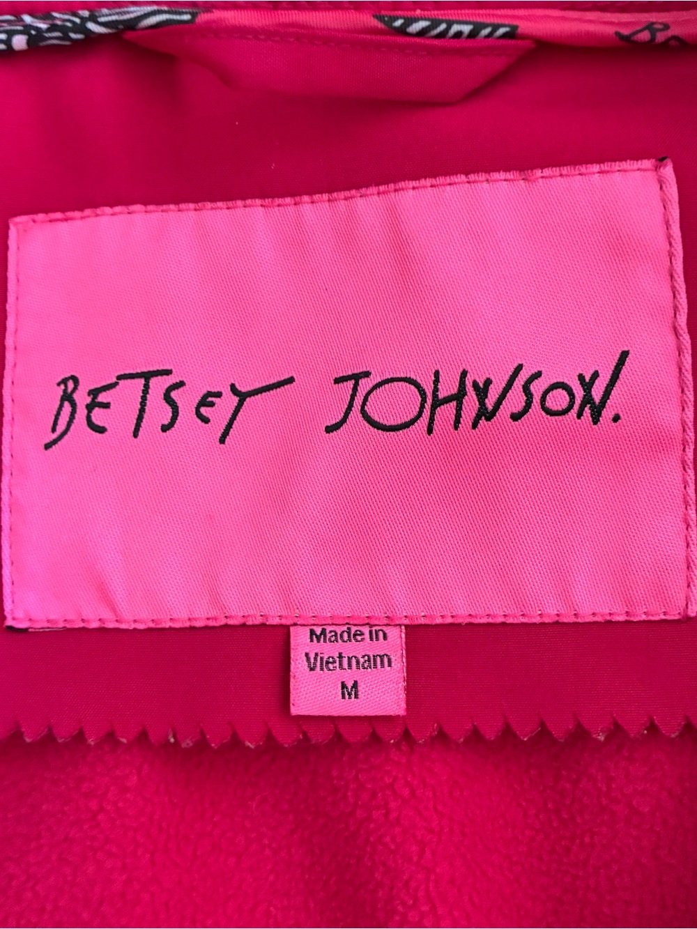 Betsey Johnson Belted Hooded Soft Shell Coat Pink Medium - Picture 9 of 10